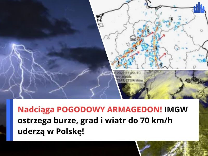 Nadciąga POGODOWY ARMAGEDON! IMGW ostrzega burze, grad i wiatr do 70 km/h uderzą w Polskę!